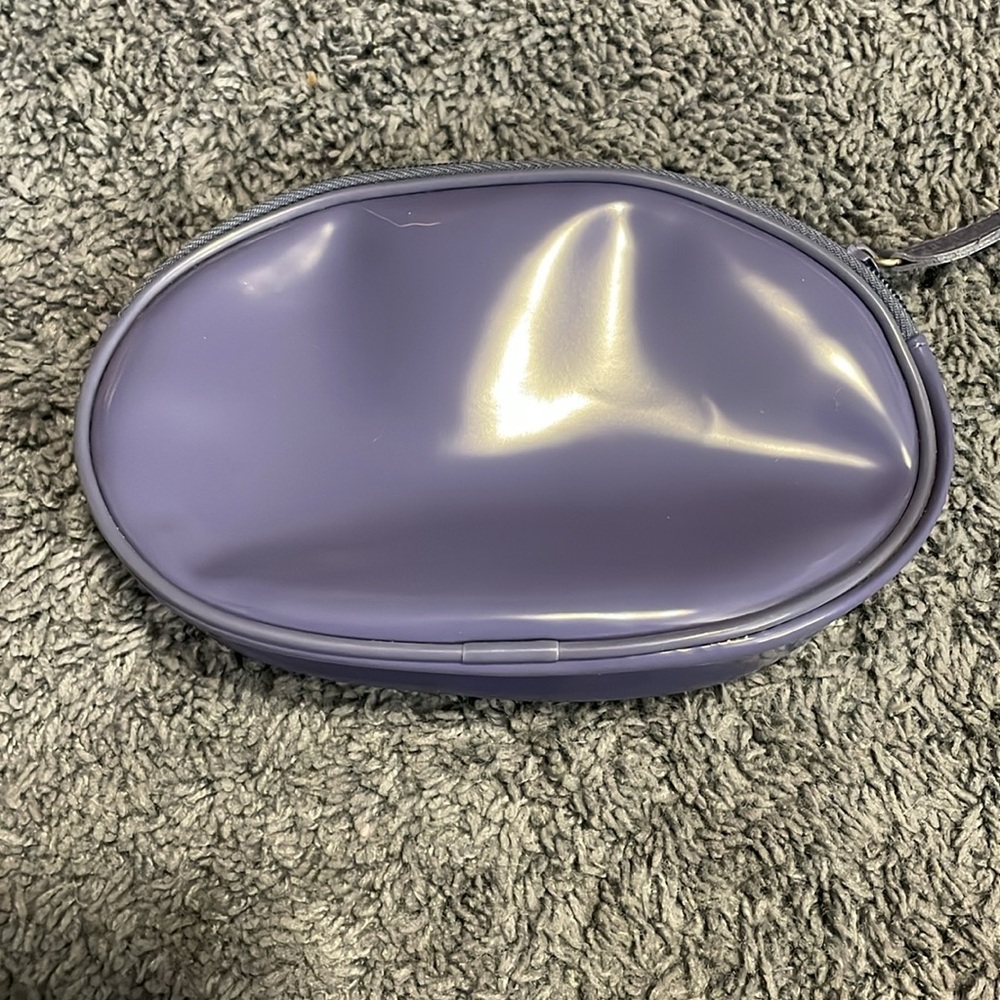 NWOT plastic oval pouch with squares design on front - Picture 2 of 4